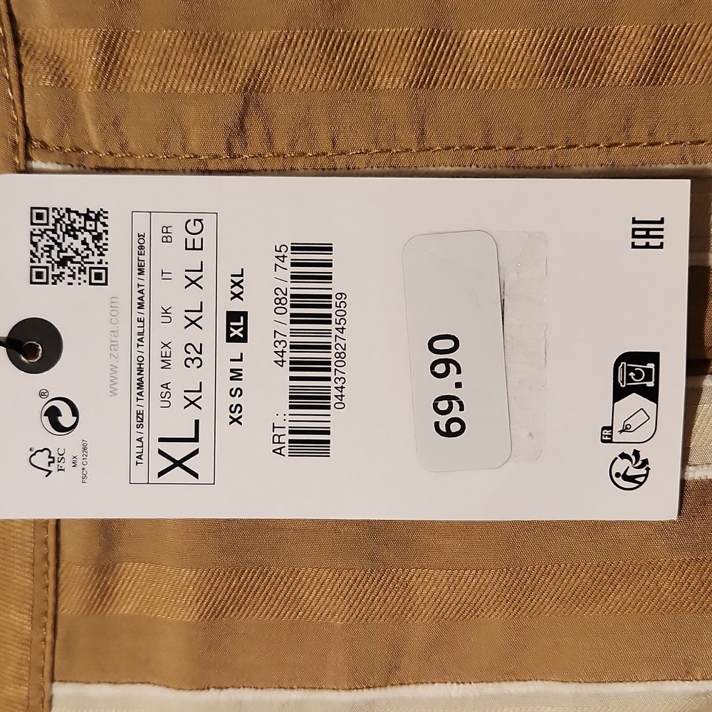 Zara Tan and Cream Striped Wide Leg Pants - Picture 9 of 14